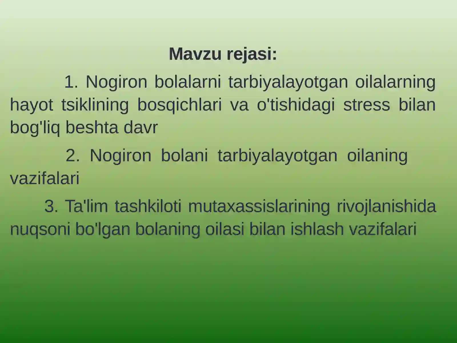 Nogiron bolalarni tarbiyalaydigan oilalarning psixologik xususiyatlari 2