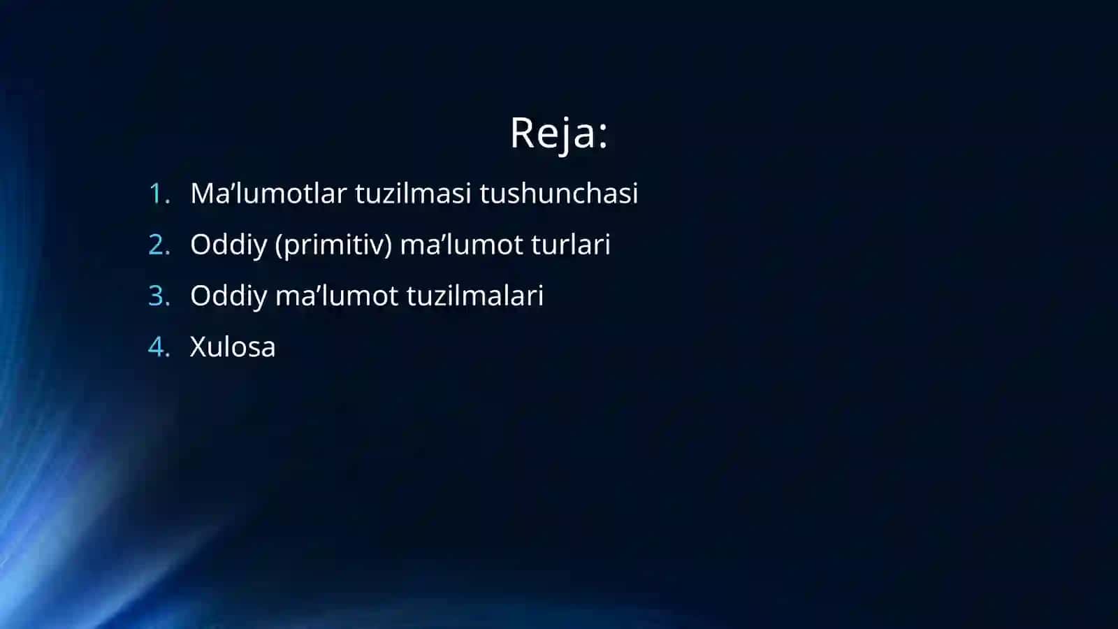 Ma’lumotlar tuzilmasi tushunchasi 2