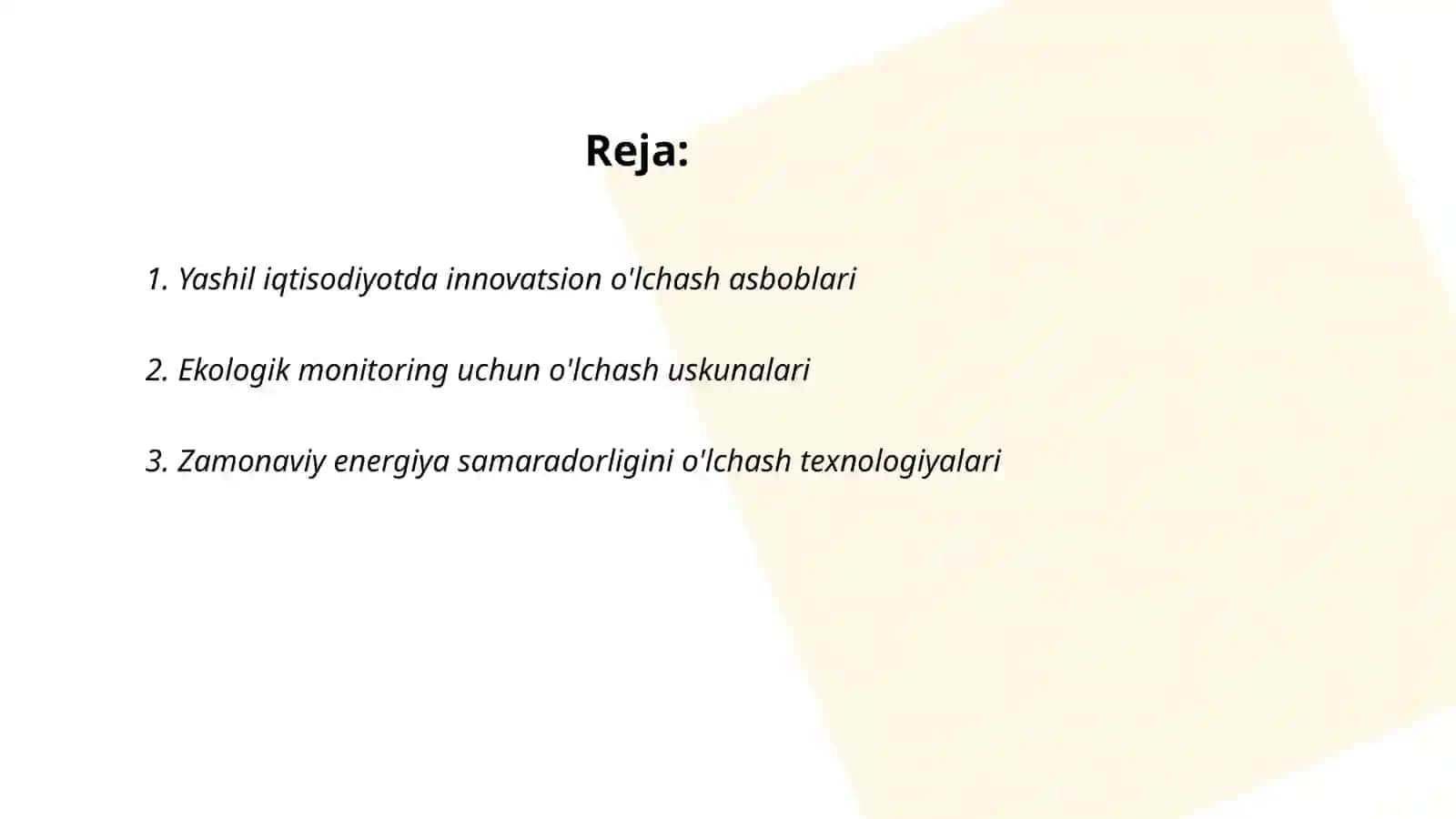 Yashil iqtisodiyotda innovatsion o'lchash asboblari 2