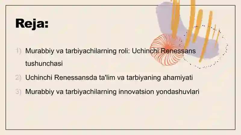 UCHINCHI RENESSANSNI BUNYOD ETISHDА MURABBIY VA TARBIYACHILARNING O‘RNI 2