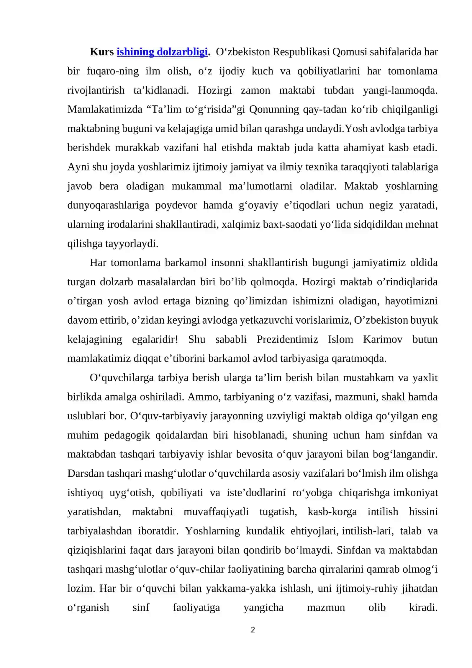 Boshlang’ich sinflarda matematikadan tadbirlarni tashkil etishning nazariy asoslari 2