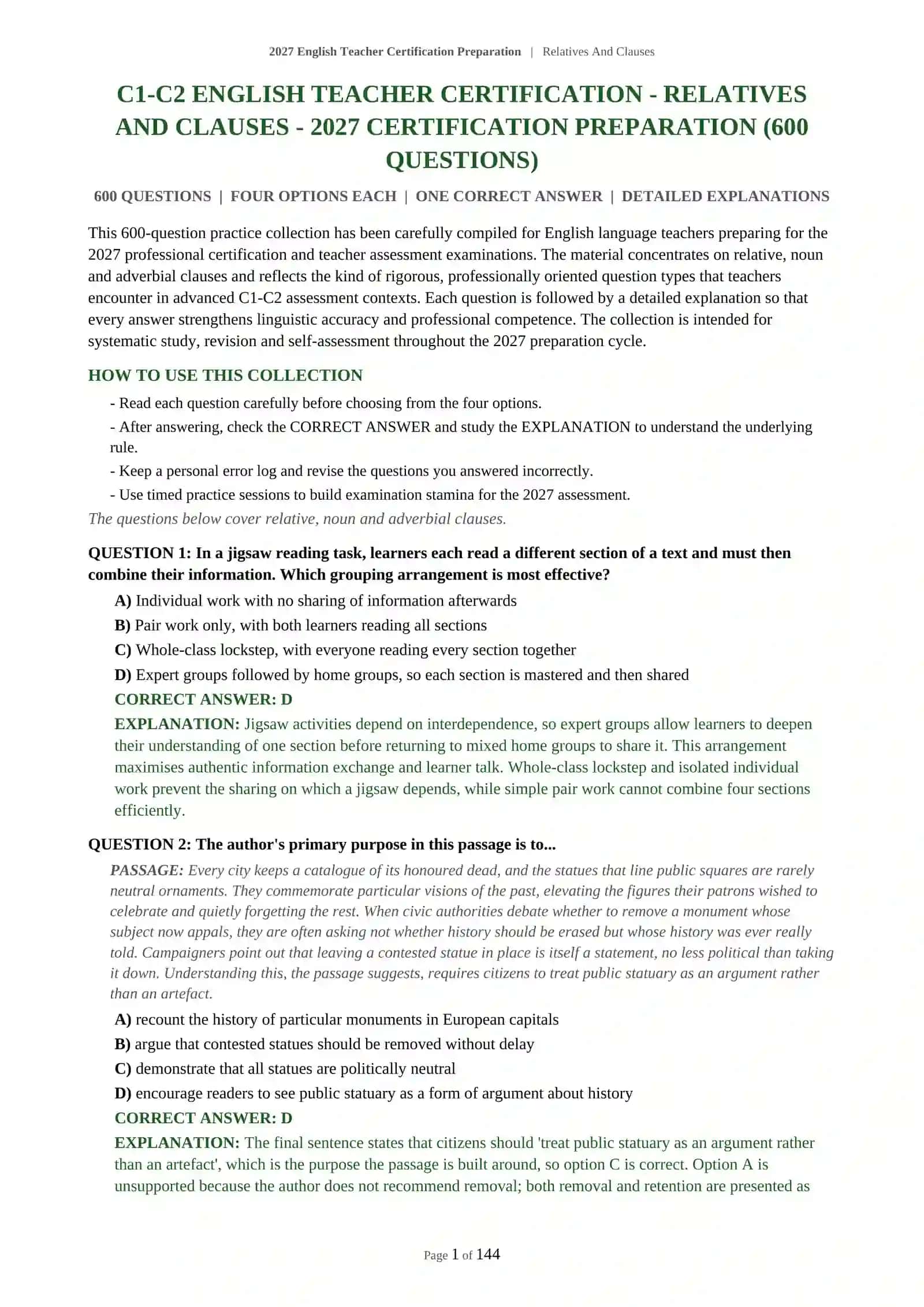 Relatives And Clauses 2027 English Teacher Certification Preparation 2
