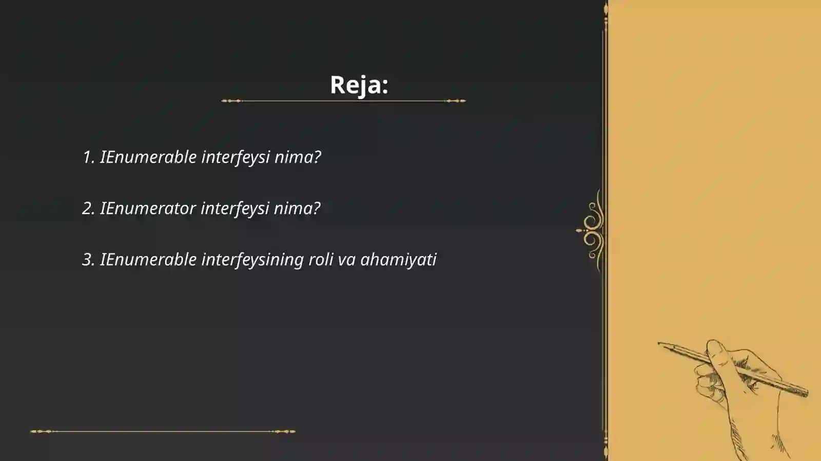 IEnumerable va IEnumerator interfeyslari 2