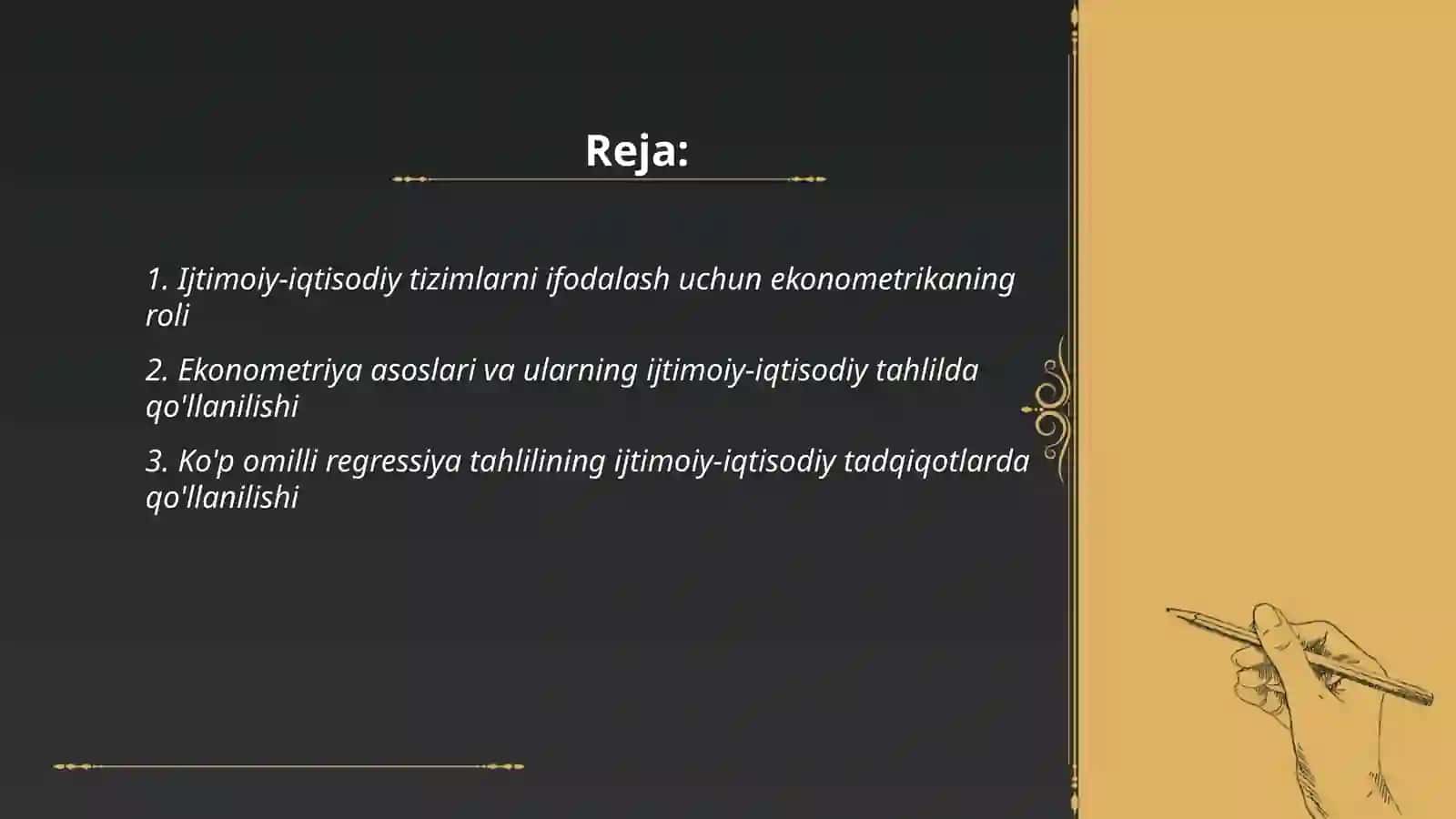 Ijtimoiy-iqtisodiy tizimlarni ifodalashda ekonometrik usullardan foydalanish 2