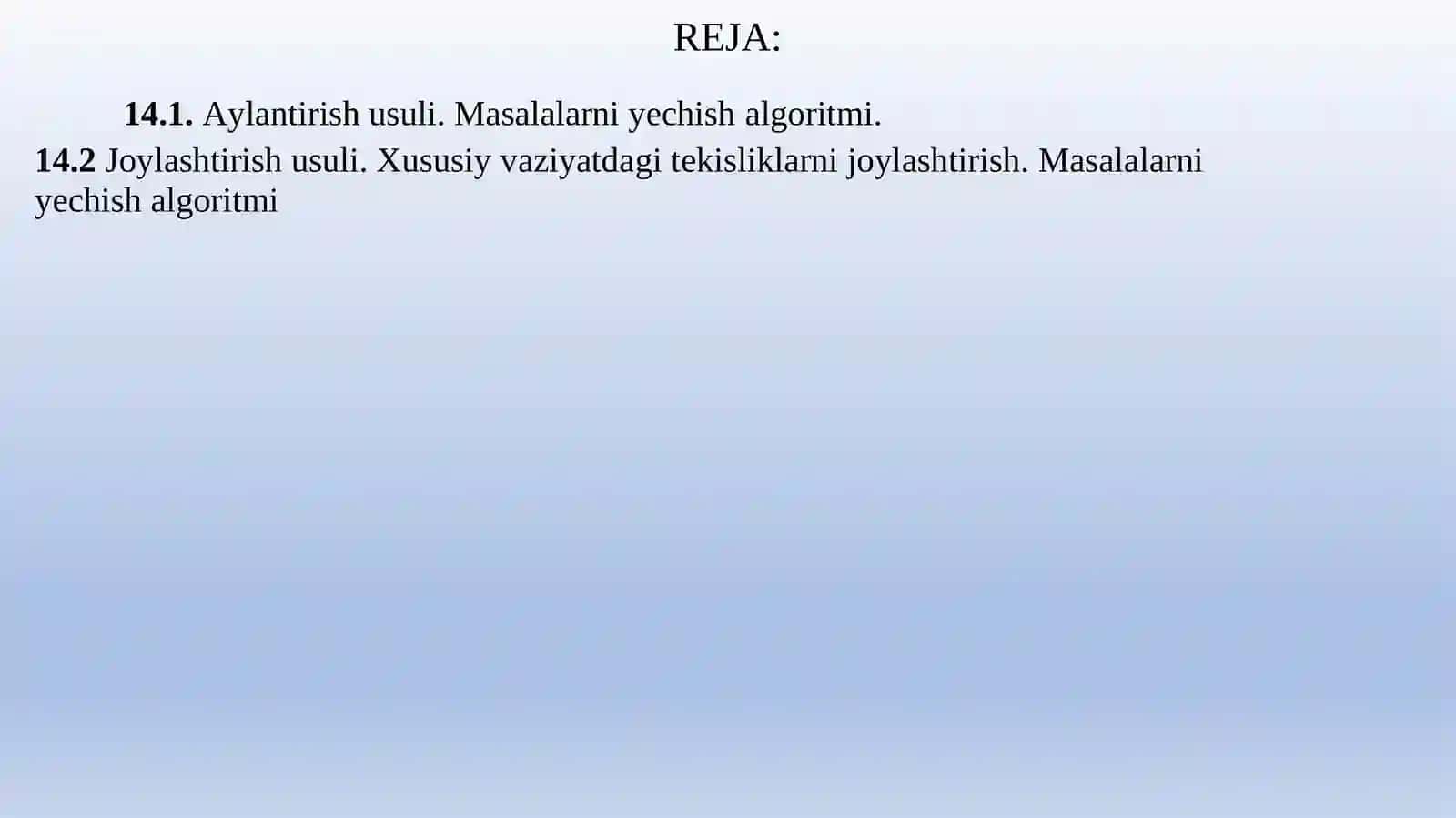 CHIZMA GЕOMЕTRIYA VA MUHANDISLIK GRAFIKASI 2