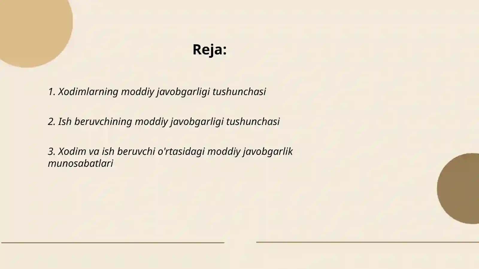 Xodim va ish beruvchi moddiy javobgarligining asosiy tamoyillari va ularning mazmuni 2