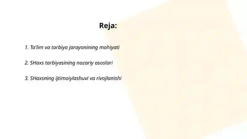 Pedagogika shaxs tarbiyasi va rivojlanishi 2