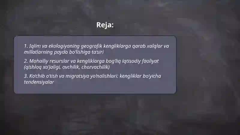 Geografik kengliklar bo'yicha xalqlarning va millatlarning paydo bòlish jarayoni 2