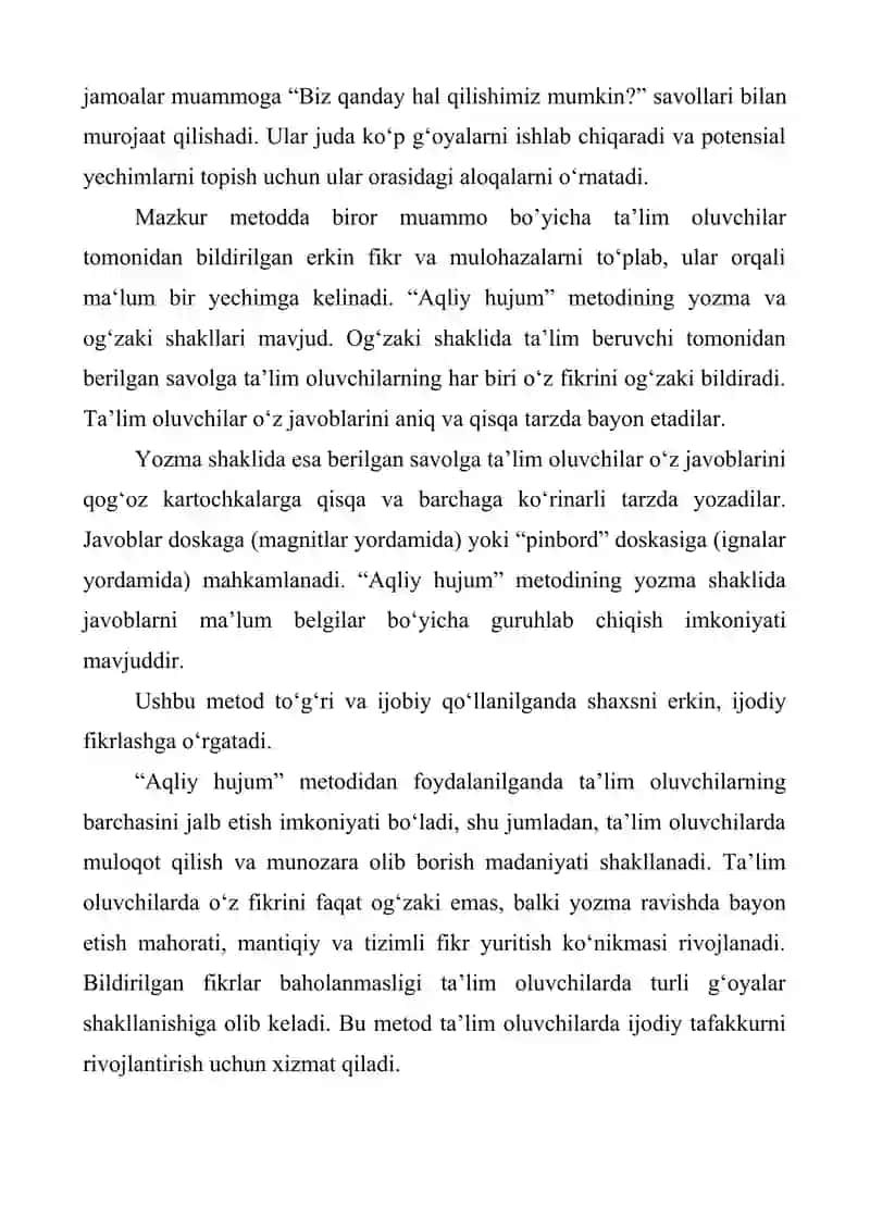 Fikrlarni yaratish: “Aqliy hujum” metodi 2