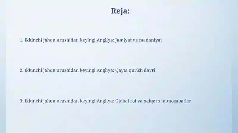 Ikkinchi jahon urushidan keyingi Angliya: Jamiyat va madaniyat 2
