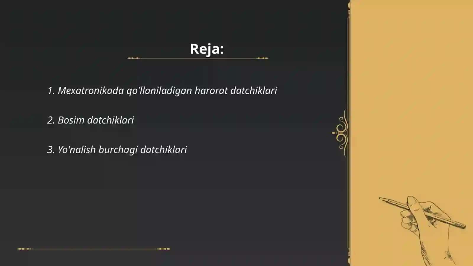 Mexatronikada qo'llaniladigan harorat datchiklari 2