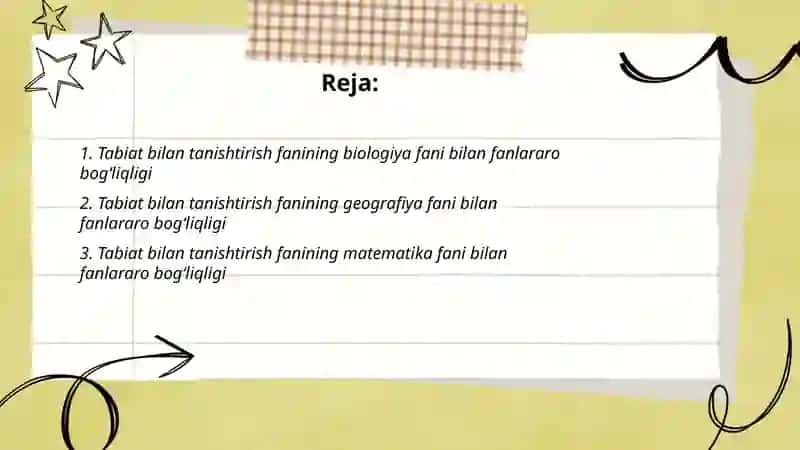 Tabiat bilan tanishtirish fanining fanlararo bog'liqligi 2