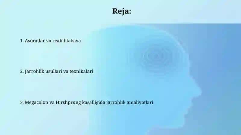 Megakolon va grishprung kasallikdagi operatsiyalar 2