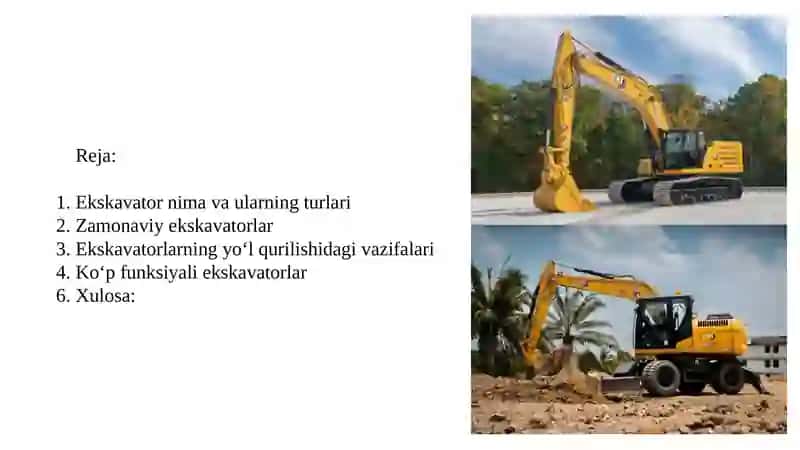 Ko'p funksiyali zamonaviy ekskavatorlarning yo'l qurilishidagi roli 2