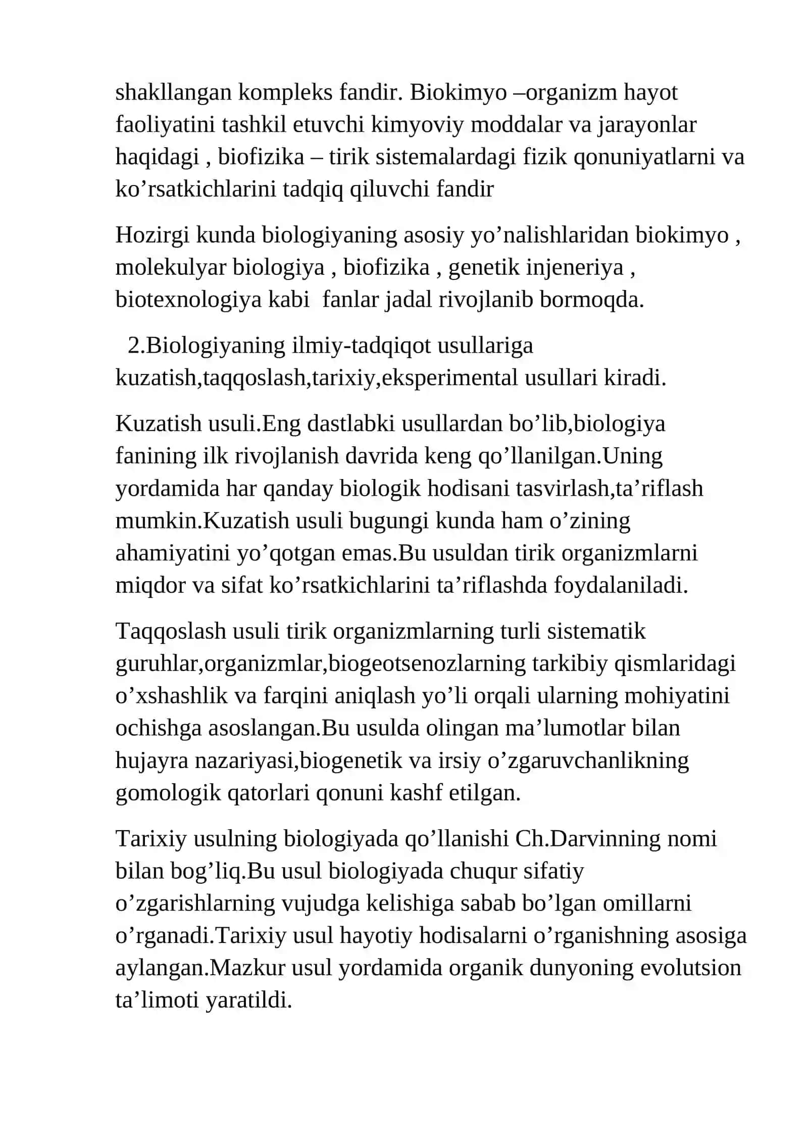 Biologiya- tiriklik haqidagi fan 2