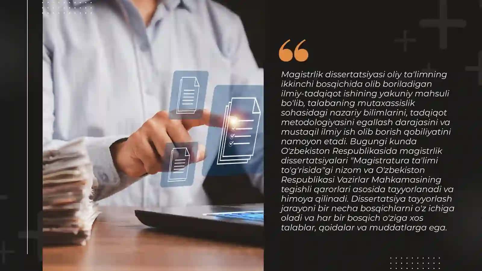 Magistrlik dissertatsiyasini tayyorlash tartibi va qoidalari 2