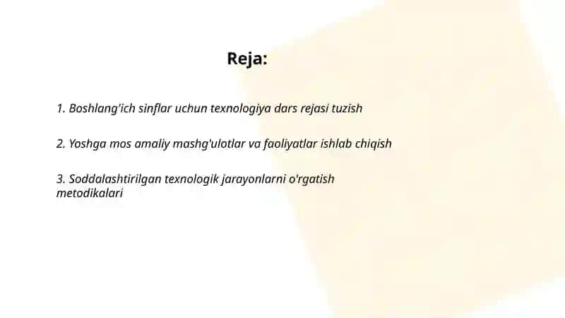 Boshlang'ich sinflarda texnologiya darslari uchun ishlanmalar tayyorlash 2