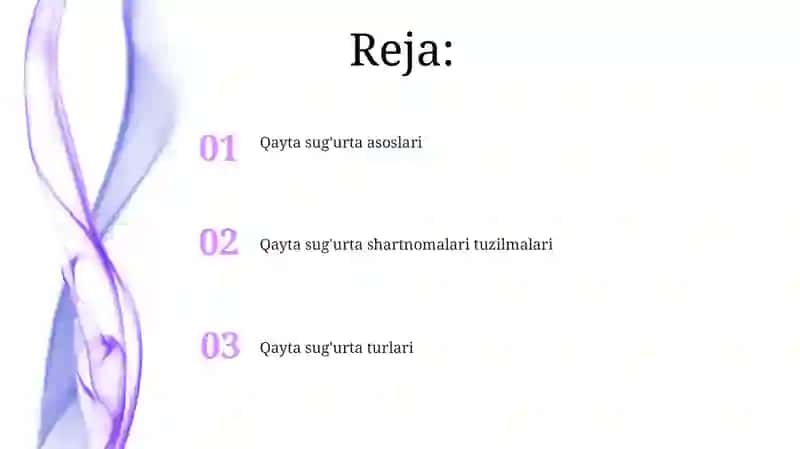 Qayta sug'urta turlari 2