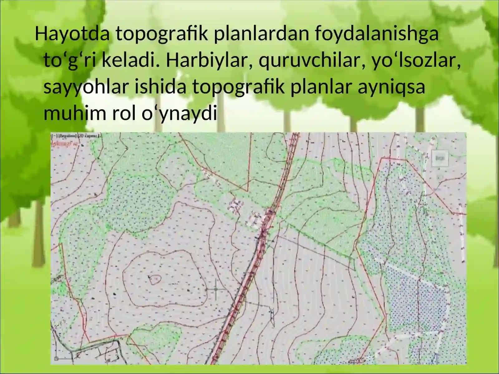Joyning topografik planidan foydalanish 2