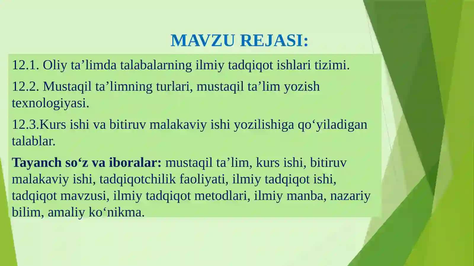 O‘QITUVCHINING PEDAGOGIK MAHORATGA EGA BOLISHIDA TADQIQOTCHILIK MALAKALARINING MAVJUDLIGI 2