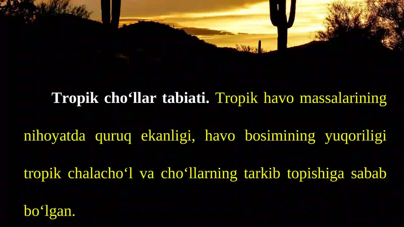 Tropik cho‘llar va subtropiklar 2
