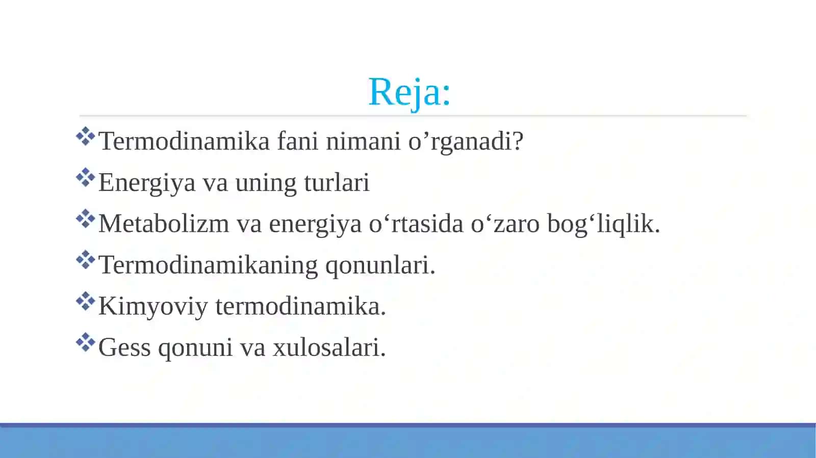 Kimyoviy termodinamika. Sirthodisalari. Disperssistemalar 2