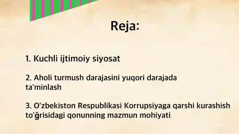 O'zbekiston Respublikasining Ijtimoiy O'zgarishlari 2