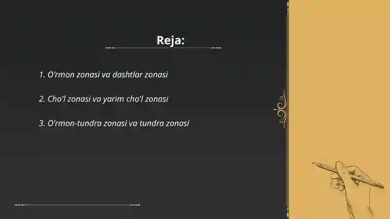 Yevrosiyo tabiat zonalarining bir-biridan farqi haqida 2