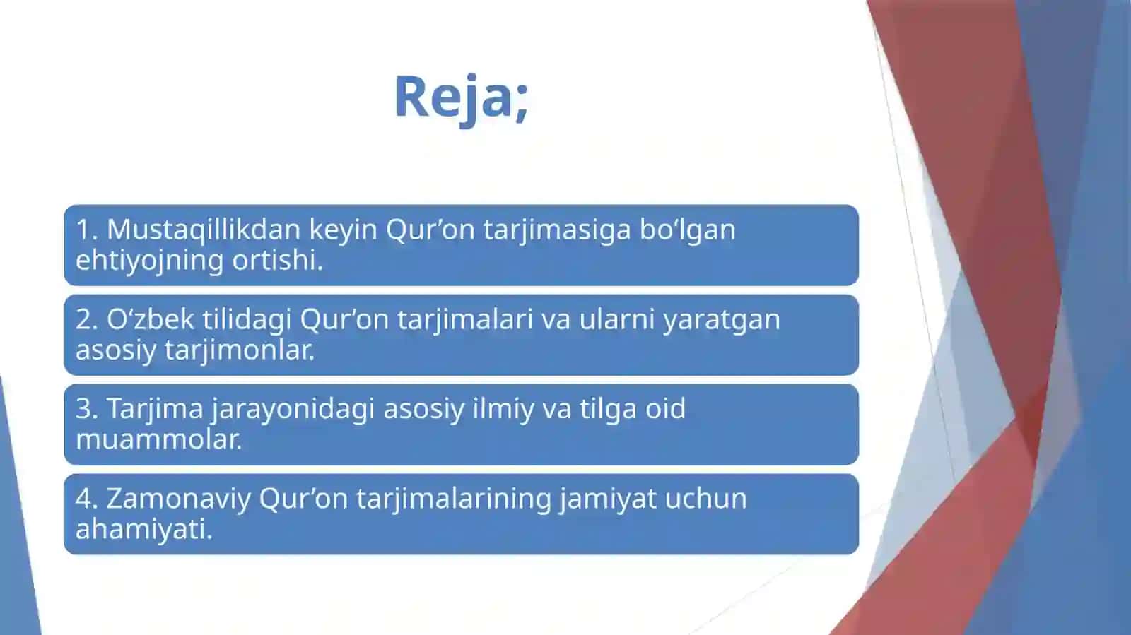 Mustaqillik yillarida Quronning oʻzbek tiliga tarjima qilinishi 2