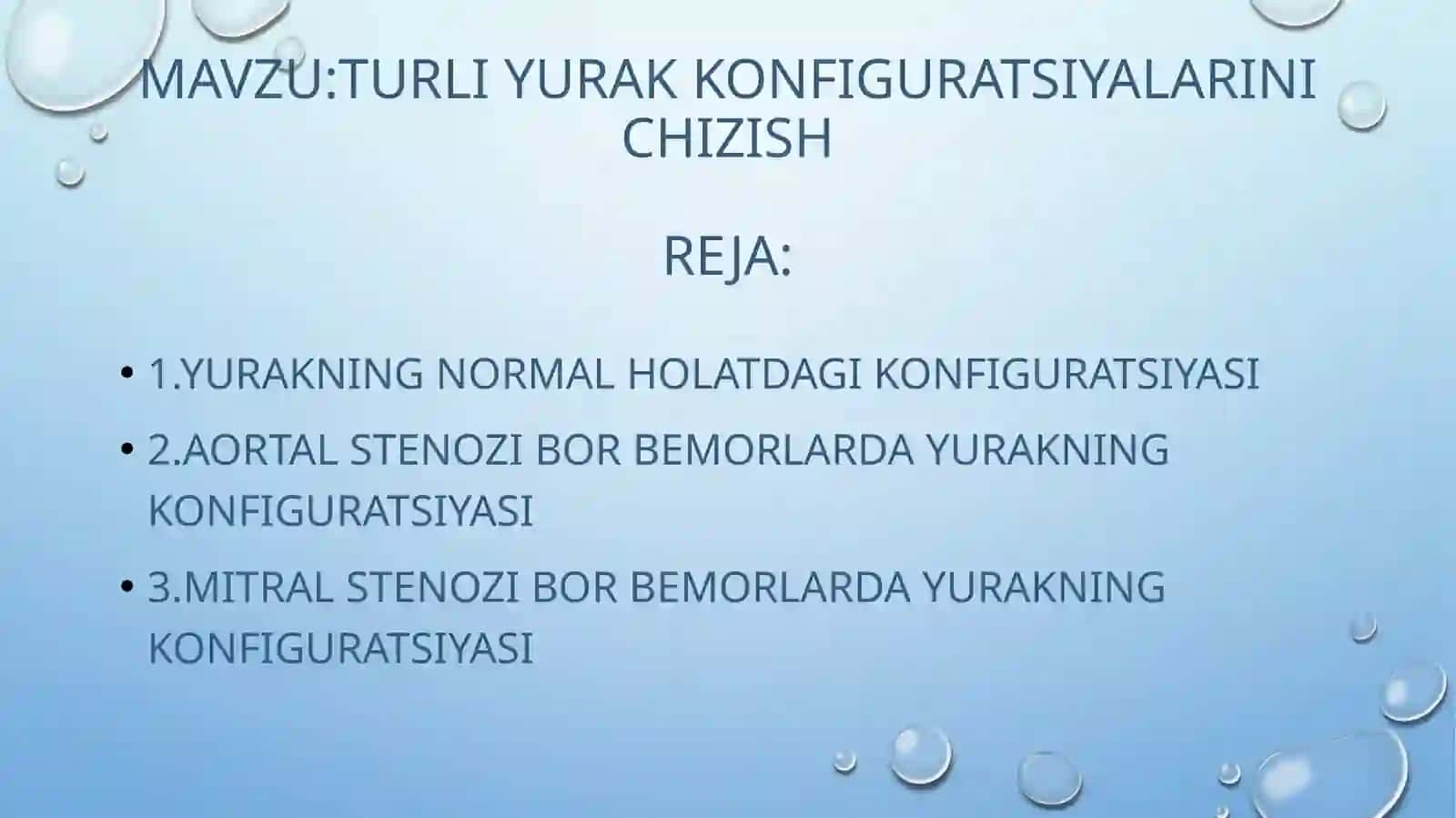 TURLI YURAK KONFIGURATSIYALARINI CHIZISH 2