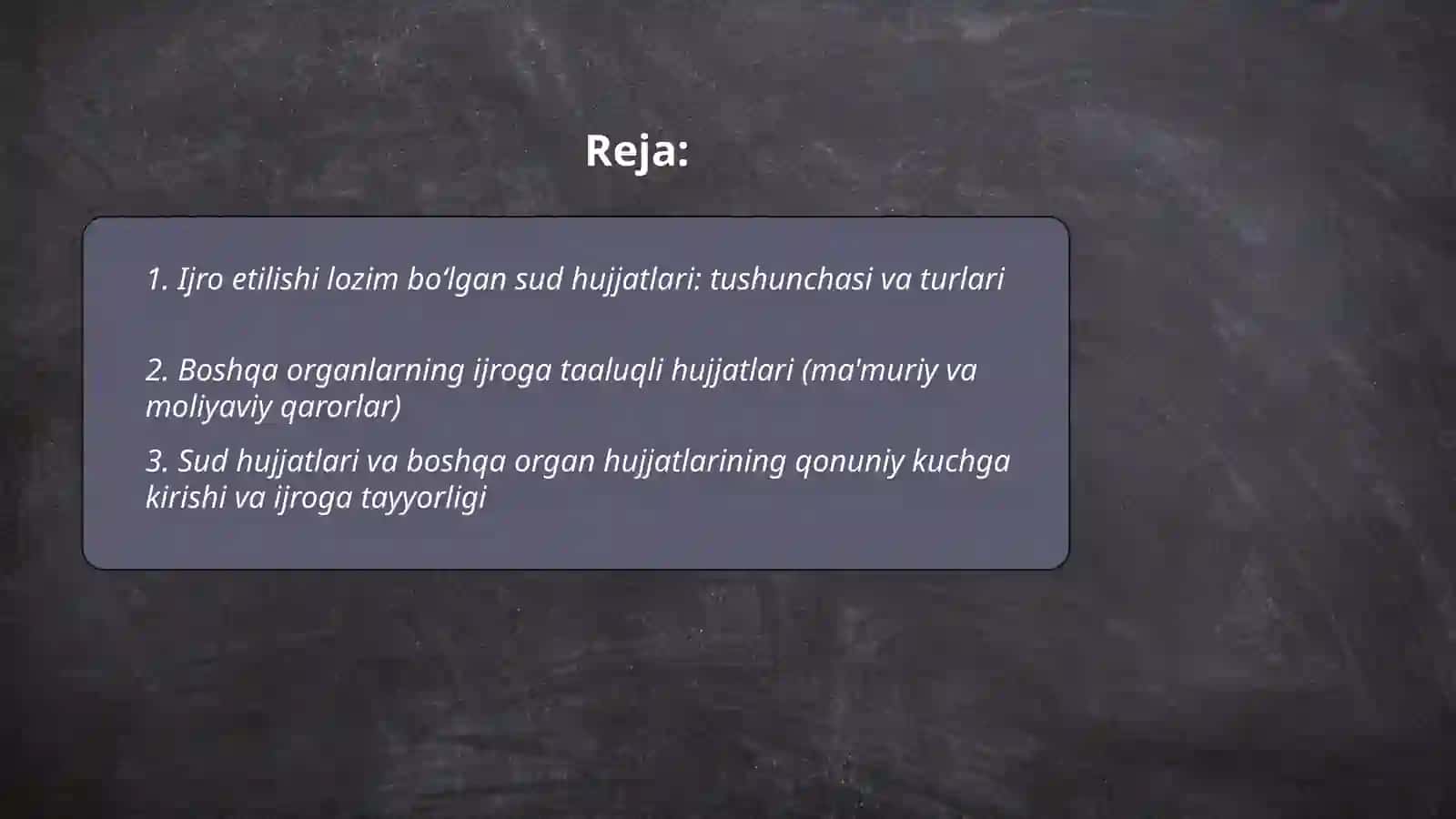 Ijro etilishi lozim bulgan sud hujjatlari va boshqa organlarning hujjatlari 2