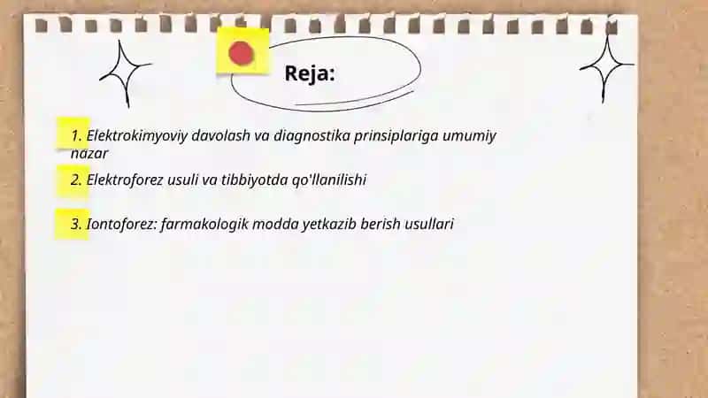 Elektrokimyoviy davolash va diagnostika usullari 2