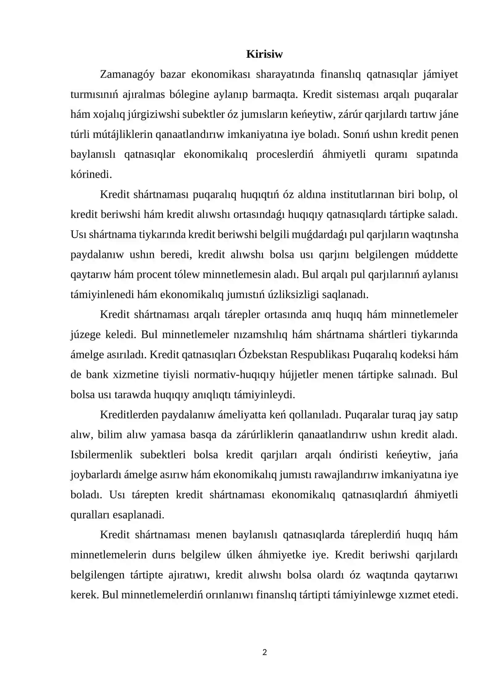 Krеdit shártnaması 2