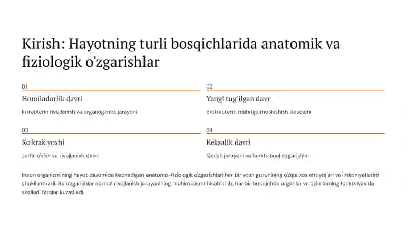 Homilaning, yangi tug'ilgan chaqaloqlarning, ko'krak yoshidagi bolalarning va keksalarning o'ziga xos anatomo-fiziologik xususiyati 2