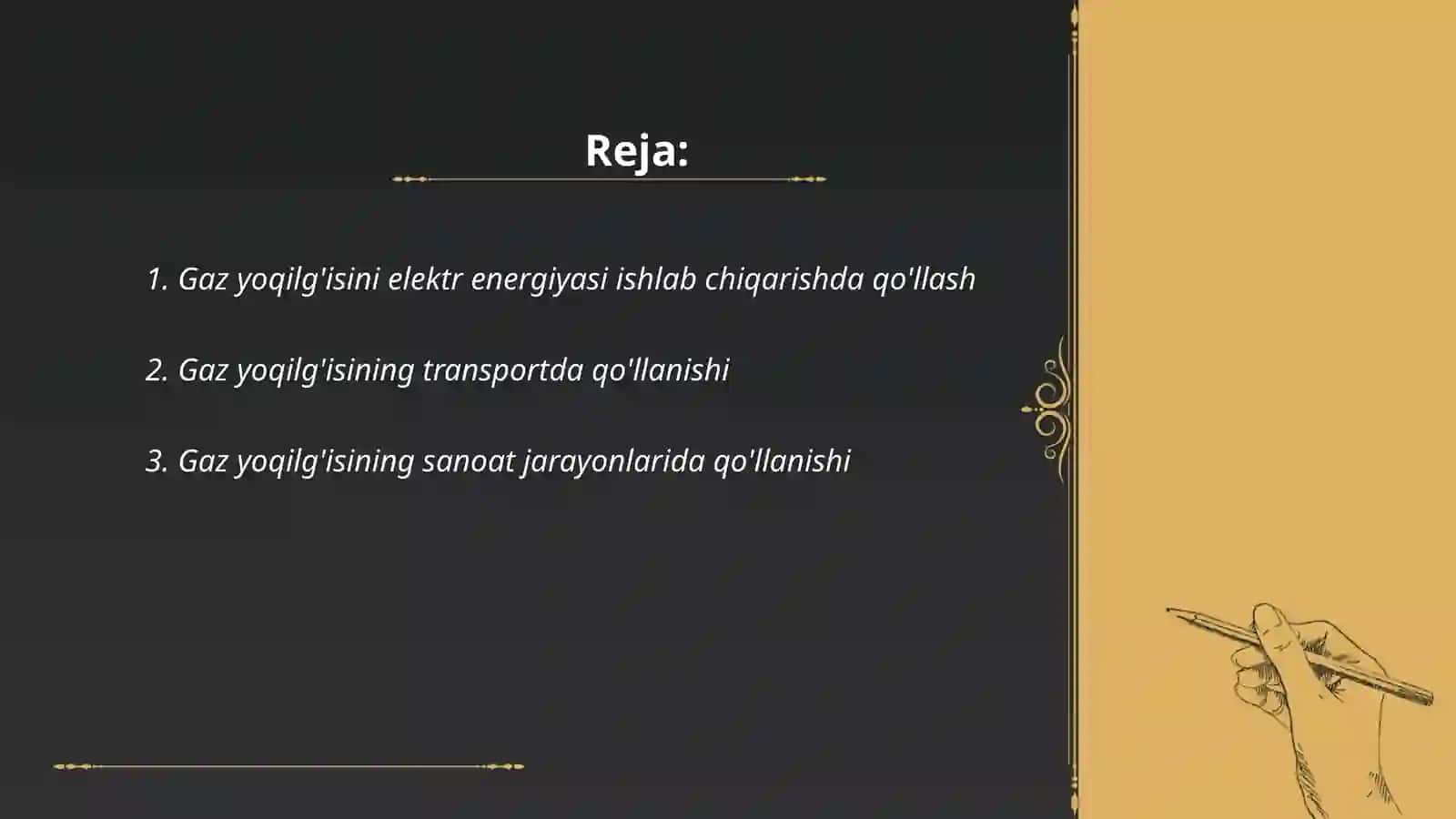 Gaz yoqilgisining qollanishi 2
