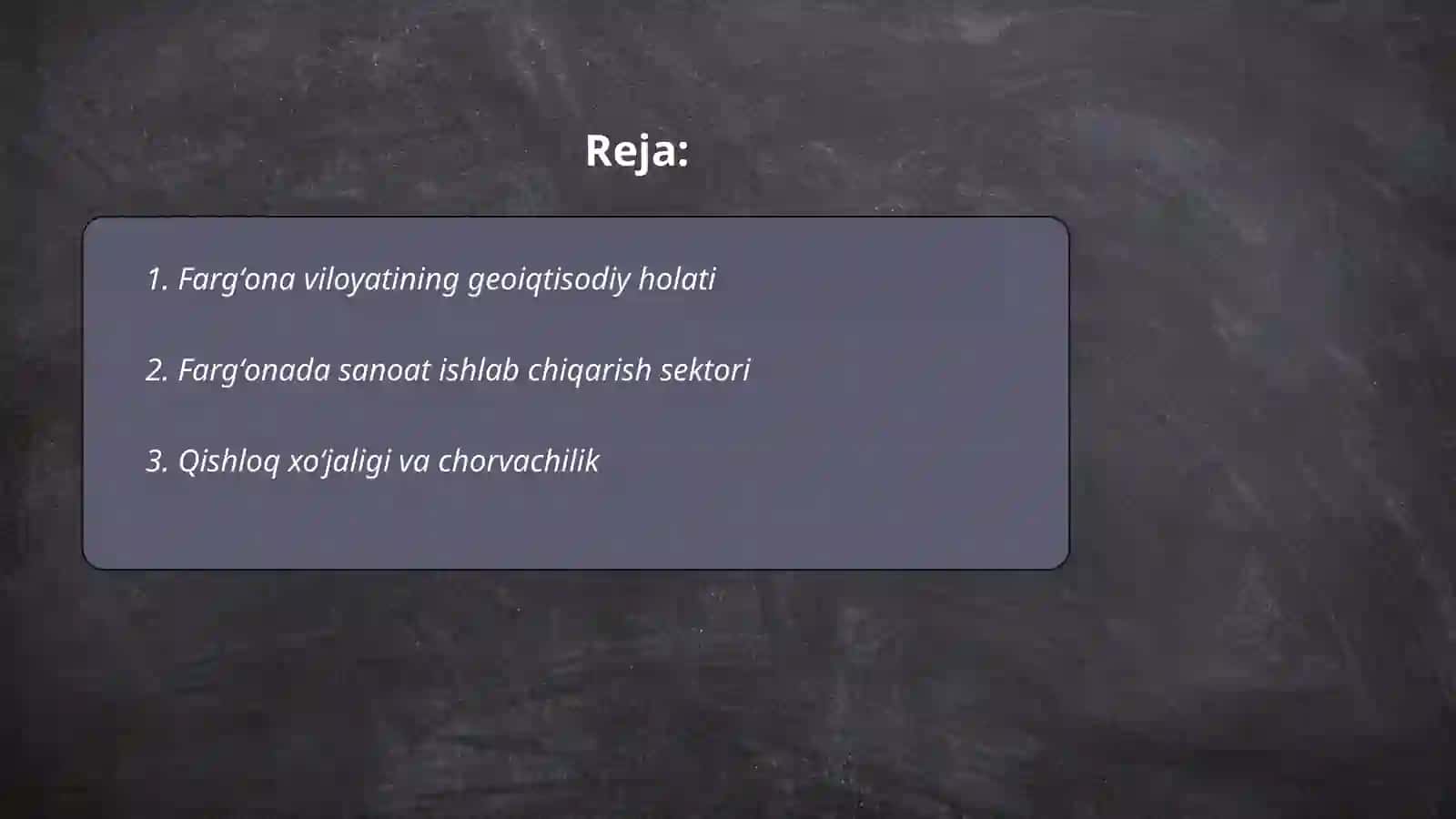 Fargʻona viloyati mintaqaviy iqtisodiyoti 2