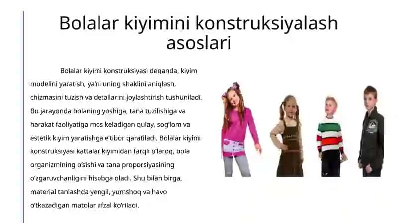 Bolalar kiyimini konstruksiyalash 2