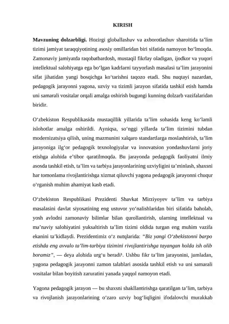 YAGONA PEDAGOGIK JARAYON MAVZUSINI OʻRGANISHDA TAʼLIMNING IDEAL VOSITALARIDAN FOYDALANISH  YOʻLLARI 2