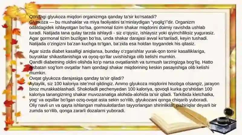 Qonda glukoza miqdorini boshqarilishi 2