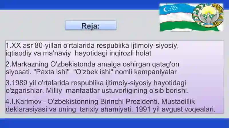 SSSR DA IJTIMOIY SIYOSIY INQIROZNING KUCHAYISHI: OʻZBEKISTON MUSTAQILLIKKA ERISHISH OSTONASIDA 2