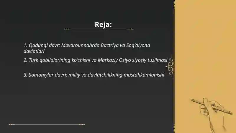 Oʻzbek davlatchiligini tarixiy rivojlanish bosqichlari 2