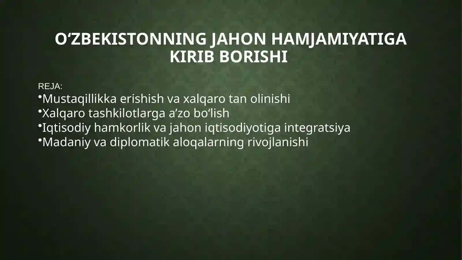 AMALIY MATEMATIKA FANIDAN TAYYORLAGAN TAQDIMOTI 2