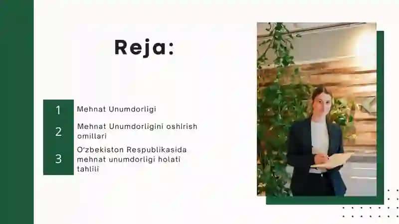 Mehnat unumdorligi: Mehnat unumdorligi: tushunchasi, omillari va zahiralari 2