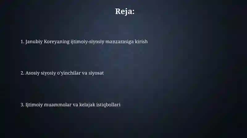 Janubiy koreyaning ichtimoiy siyosiy holati 2