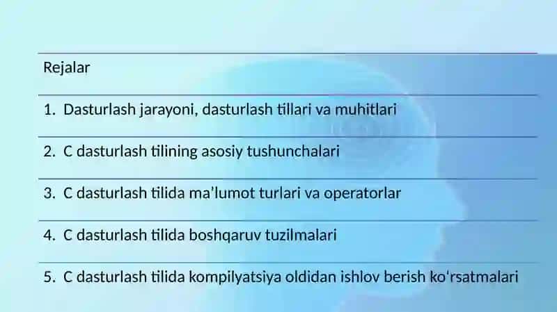 Dasturlash tillari C dasturlash tili 2
