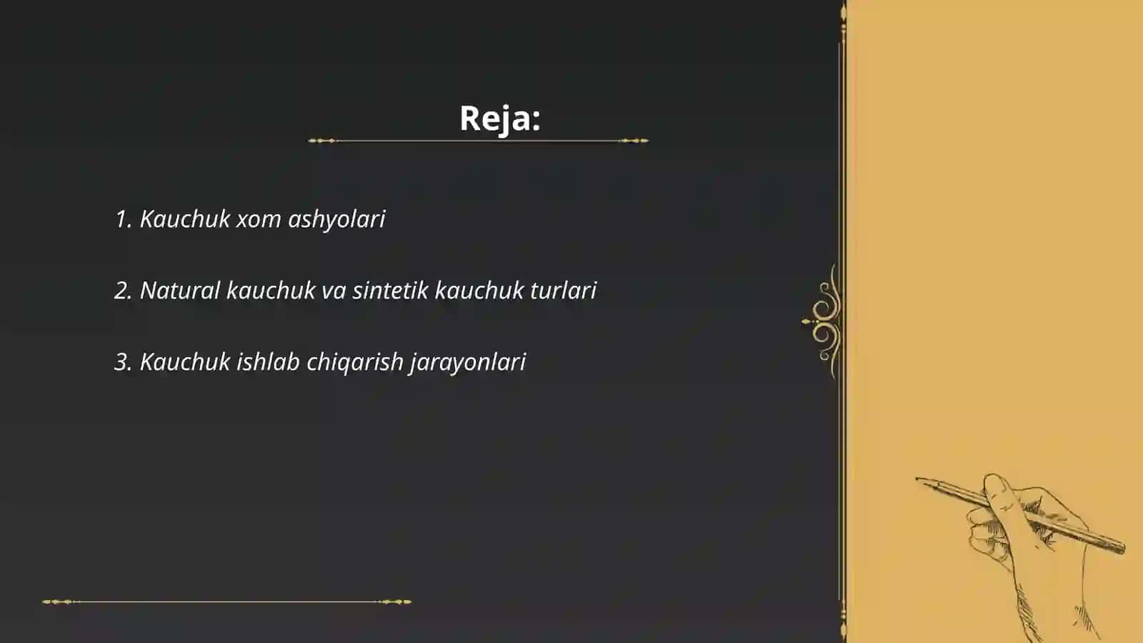Kauchuk ishlab chiqarish texnologiyasi 2
