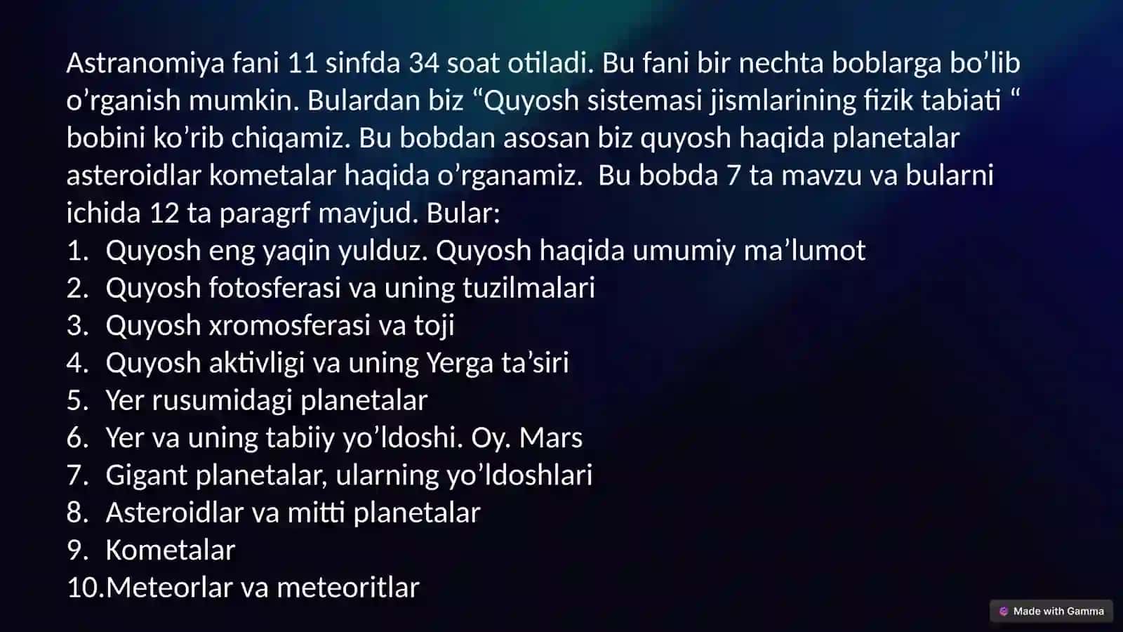 Quyoshsistemasi jismlarning fizik tabiati 2