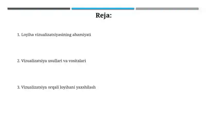 Loyihani vizualizatsiya qilish 2