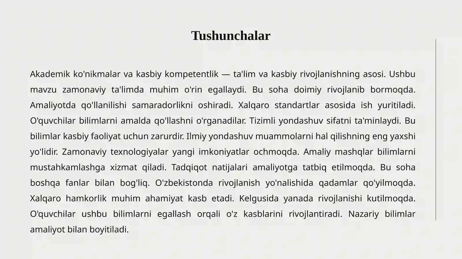 AKADEMIK KO'NIKMA VA KASBIY KOMPETENTLIK 2