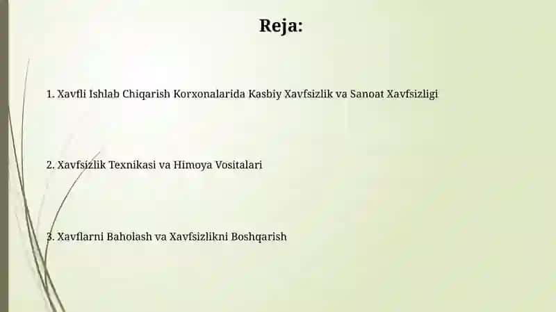 Xavfli Ishlab Chiqarish Korxonalarida Kasbiy Xavfsizlik va Sanoat Xavfsizligi 2